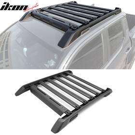 5-rrcb-ttac24dc8p-bk Ikon Motorsports Fits 24-25 Toyota Tacoma Double Cab Aluminum Roof Cross Bars With Slide Rail 8pcs