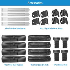 Imountek 737547591349 24pcs Universal Car Top Roof Rack Cross Bar Replacement Parts Accessories Set