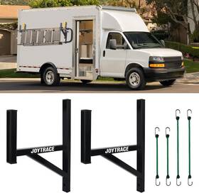 Jt025 Joytrace Heavy Duty Side Mount Trailer Ladder Rack With Rubber Pads Bungee Cords Black
