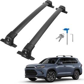 A1317-05352-bk Joytutus 260lbs Heavy Duty Lockable Car Roof Rack Toyota Grand Highlander 24-25