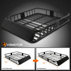 K2-rrbk-ext005bk Extendable Roof Rack Black Steel Luggage Cargo Carrier Basket