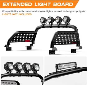 Kehosx 00001175 Universal Truck Bed Roll Bar Adjustable Black Chase Rack Fits Full Size Trucks