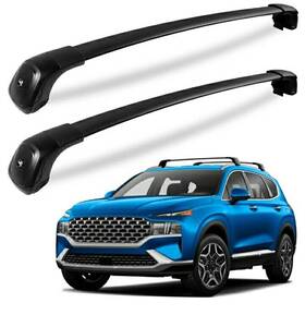 B0ckmvt2y4 Kinggeri Cross Bars Fit For 2019-2023 Hyundai Santa Fe Black Roof Rack Rails