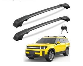 Kg2-a88-08 Kinggeri 220lbs Cross Bars Roof Racks For Hyundai Santa Fe 2024 2025 Aluminum Black