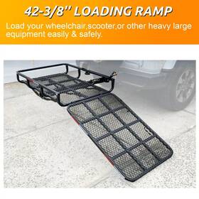 Kuafu 705830024089 Hitch Mount Wheelchair Carrier Rack Cargo Mobility Scooter With Loading Ramp