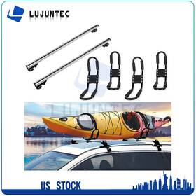Lht838141hr Lujuntec 4 X Kayak Canoe Rack J Bar 2 Cross Silver For 2014-2018 Jeep Cherokee