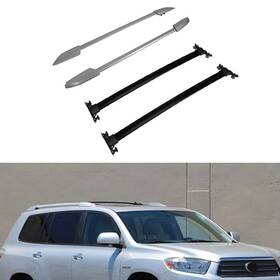 12780737 Luxfine Black Top Roof Rack Cross Bars Rails Set For 2008-2013 Toyota Highlander 2.7l