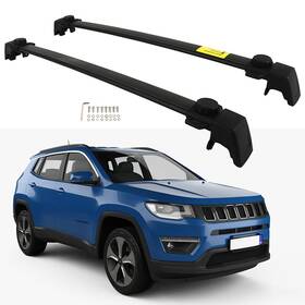12823963 Luxfine Black Roof Rack Cross Bar Luggage Carrier For 2011-2016 Jeep Compass 2.0l 2.4l