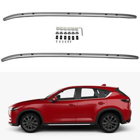 12828199 Luxfine Roof Rack Side Rail Luggage Cargo Carrier Silver For 2017-2019 Mazda Cx-5 2.5l