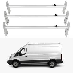 12829383 Luxfine 3 Bar Roof Ladder Rack Heavy Duty Steel White Carrier Removeable 750lb