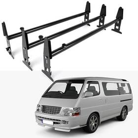 12829387 Luxfine Van Roof Ladder Rack Cargo Carrier Square 3 Rail For 1996-2017 Ford Chevy Gmc