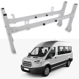 12829388 Luxfine 2 Bar Ladder Roof Rack Steel White For 1996-2018 Chevrolet Express 2500 Gmc