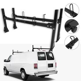 12829389 Luxfine 2 Bar Steel Van Ladder Roof Rack Fit For Chevrolet Express 2500 Gmc Savana 3500