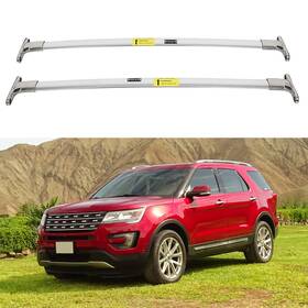 12867614 Luxfine Silver Roof Rack Cross Bar Luggage Carrier For 2016-2019 Ford Explorer 2.3l 3.5l