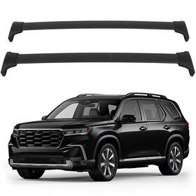 12871086 Luxfine Roof Rack Cross Bar Luggage Carrier Aluminum Black For 2023 Honda Pilot 3.5l