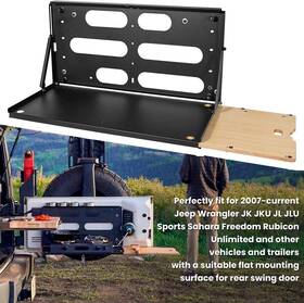 Meu1265001 M-tools Drop Down Tailgate Table For 2007-2024 Jeep Wrangler Jk Jku Jl Jlu Unlimited