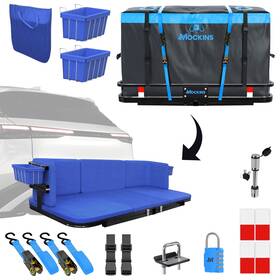 Mockins 810028502871 48 Inch X18 X6 2-in-1 Trailer Hitch Seating Cargo Carrier Bench Set With 15