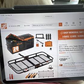 Mabnscc26 Mockins 60 Inch X20 X6 Heavy Duty Trailer Hitch Cargo Carrier And 16 Cuft Waterproo