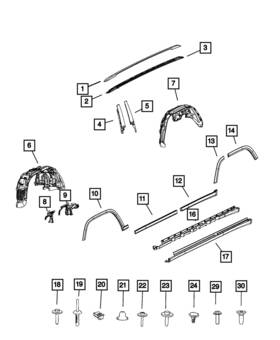 68448151ab Mopar Genuine Luggage Rack Cover Left