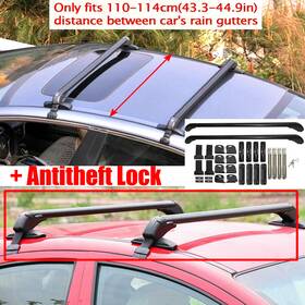 My-cp-ad-0024 Mymotors 2pcs Car Roof Rail Luggage Rack Baggage Carrier Aluminum Alloy With Antitheft