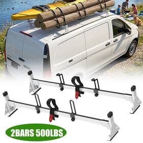 Nixface Nic1956v01 White 2 Bar Heavy Duty Van Roof Rack 500lbs For Mercedes-benz Metris
