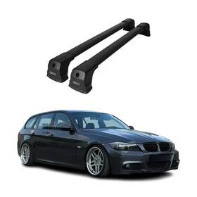 1203913b Omac Fix Points Roof Racks Cross Bar For Bmw 3 Series E90 E91 2005-2012 Alu Black