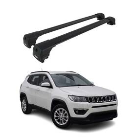 1714916b Omac Roof Racks Cross Bars Luggage Carrier For Jeep Compass 2017-2025 Alu Black 2x