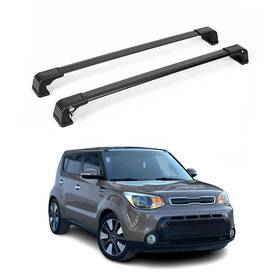 4024926b Omac Roof Rack Cross Bars Carrier Aluminium For Kia Soul 2014-2019 Black 2pcs