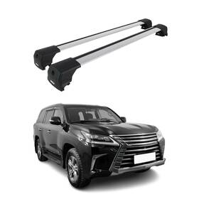 4323916 Omac Alu Roof Racks Cross Bars Luggage Carrier For Lexus Lx 570 2016-2021 Silver