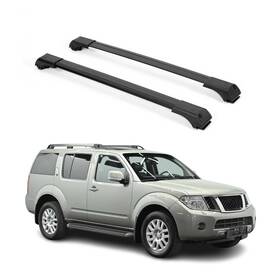 5006922b Omac Raised Roof Rack Cross Bars Carrier For Nissan Pathfinder 2005-2012 Black 2pcs