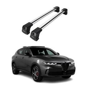 Omac 683828393596 Professional Roof Racks Cross Bars Set For Alfa Romeo Tonale 2023-2026 Silver 2x