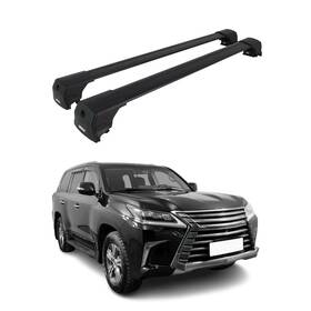 Omac 683828414147 Alu Roof Racks Cross Bars Luggage Carrier For Lexus Lx 570 2016-2021 Black
