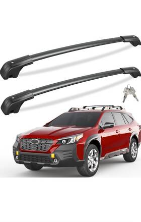 Omac 683828918478 Lockable Roof Rack Cross Bars For Subaru Outback Wilderness 2022-2025 Black