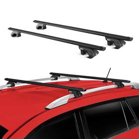 Omac 683828923663 53 Inch Roof Rack Cross Bars Luggage Carrier Fits Raised Rail Aluminium Black 2x