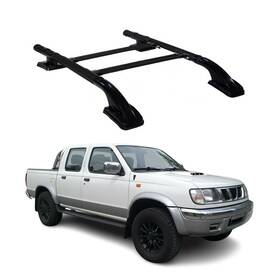 Omac 698797145343 Top Roof Rack And Side Rails For Nissan Frontier 1998-2004 Crew Cab Black Alu 4pcs