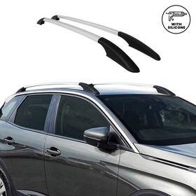 U012887 Omac Roof Rack Side Rails Aluminium For Hyundai I20 2008-2014 Gray 2 Pcs