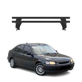 U025831 Omac Top Roof Racks Cross Bars Fits Honda Civic Hatchback 1996-2000 2pcs Black Alu
