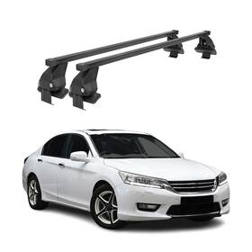 U026403 Omac Smooth Roof Racks Cross Bars Carrier For Honda Accord Sedan 2013-2017 Black 2pcs