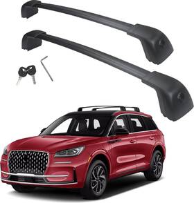 U027500 Omac For 2020-2025 Lincoln Corsair Top Factory Roof Rack Cross Bars Black Aluminium