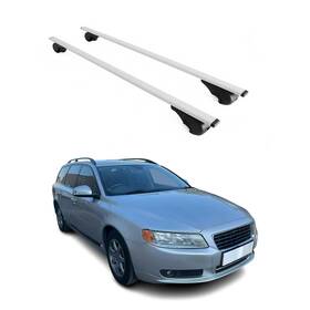 U029505 Omac Roof Racks Cross Bars Luggage Carrier Durable For Volvo V70 2008-2016 Gray 2pcs