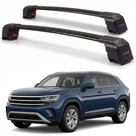 Optimax Auto Parts T2-volkswagen-atlas-2018-2026 Roof Rack Cross Bars For Vw Atlas Sport 2018-2026 Aluminum Lockable Black