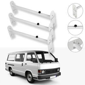 R109pa894s48 Orrigey Adjustable 3 Bar Van Set Roof Ladder Rack Heavy Duty Steel White Car Top Carrier