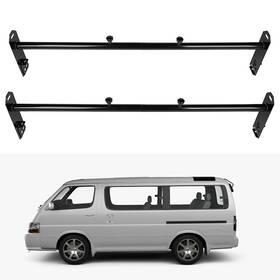 R109pa907s30 Orrigey For Ford E Series Express Savana Van 2 Bar Ladder Set Roof Rack Rails Black