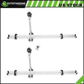Ou11262038831807parts Outstanding-carparts 2x Roof Rack Mounted Bike Bicycle Attachment Upright Lock Carrier Universal