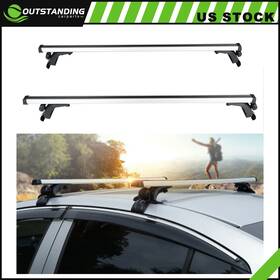 Ou11262296106600parts Outstanding-carparts Fits Silver 50 Inch Adjustable Window Frame S21 Luggage Cargo Cross Bars Rack