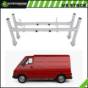 Outstanding-carparts Ou11262741109900parts Crossbar For Chevy Express Van 2 Bar Ladder Roof Rack Steel White Quick Install