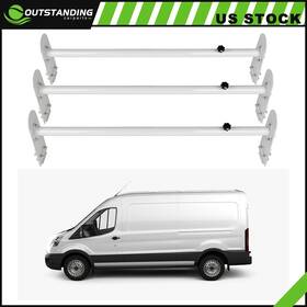 Ou11263848109894parts Outstanding-carparts A Set 750lb Van 3 Bar Roof Ladder Rack Heavy Duty Steel White Top Carrier