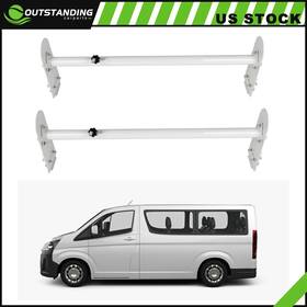 Ou11265574109896parts Outstanding-carparts 2 Bar Van Ladder Roof Rack Heavy Duty 700lbs Steel Top Cargo White Well-made