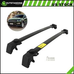 Ou11802850161679parts Outstanding-carparts 2x Roof Rack Top Cargo Carrier Fits Jeep Compass 2011-2016 Luggage Black Set