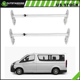 Ou11804013109896parts Outstanding-carparts 2 Bar Van Ladder Roof Rack Heavy Duty 700lbs Steel Top Cargo White Well-made